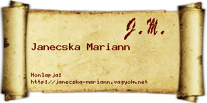 Janecska Mariann névjegykártya